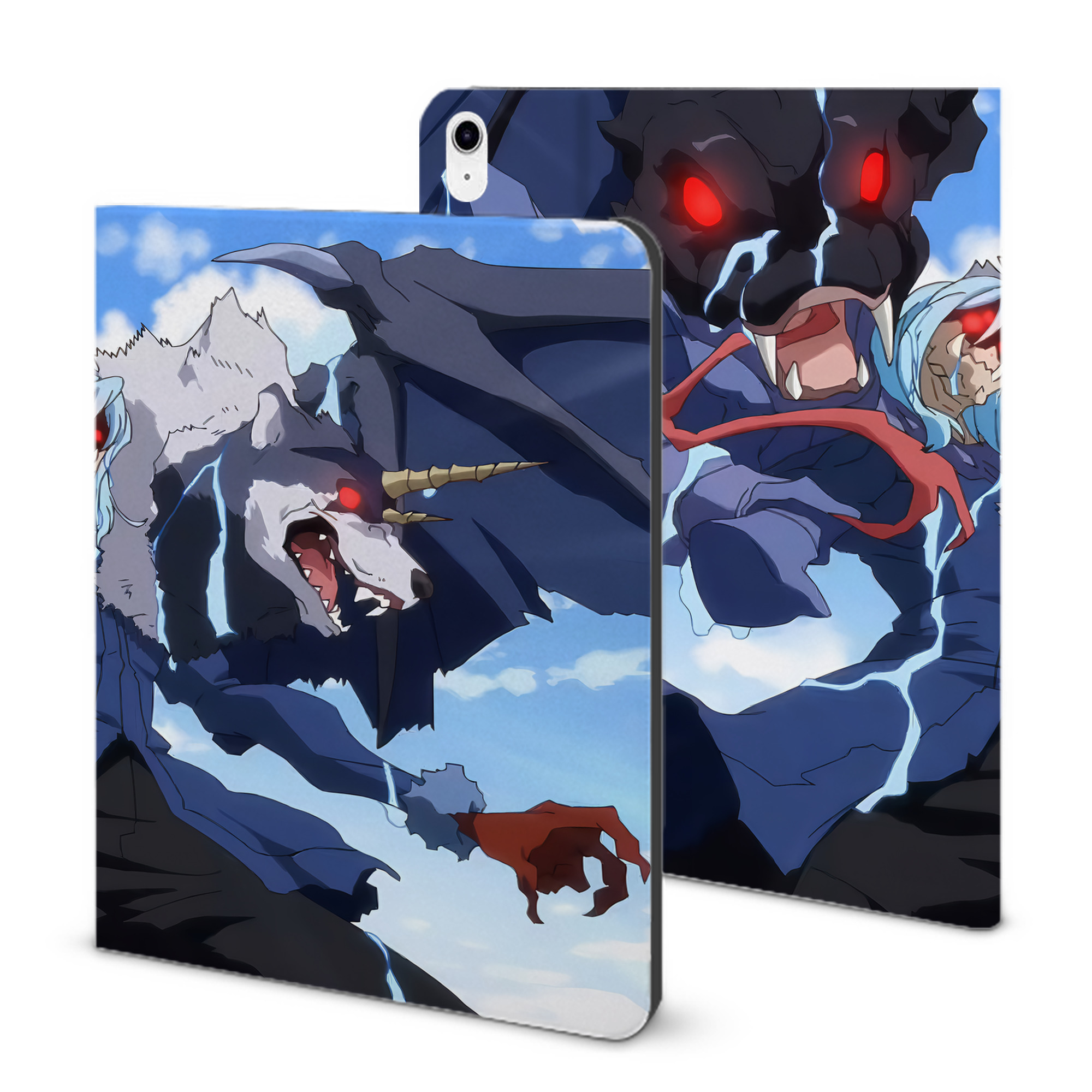 （画像用） 転スラ Regarding Reincarnated to Slime IPad ケース ブック型 PUレザー TPU 耐衝撃 軽量 薄型 ペン収納なし 全面保護 IPad 各モデル対応